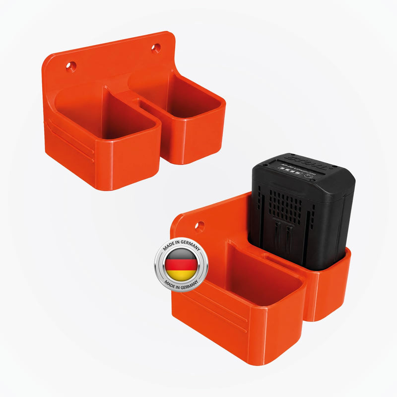 Battery Holder Suitable for STIHL AP Batteries AP 20, AP 30, AP 200 S, AP 300 S, AP 500 S, Sturdy Battery Holder for Workshop & Garage, Battery Storage Suitable for STIHL AP System Batteries - Pack of 2er Halterung
