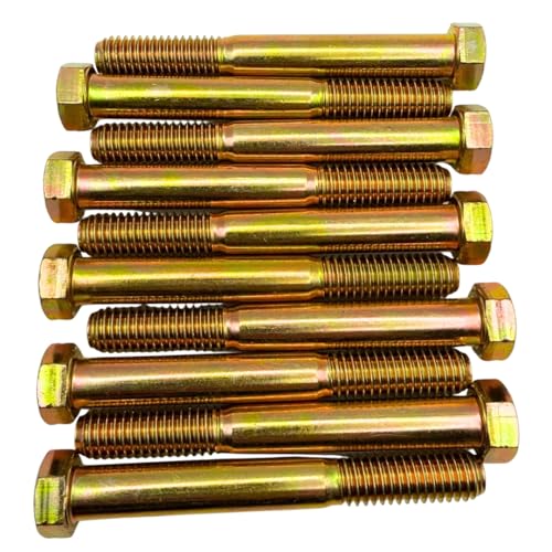 Quantum Forge Grade 8 7/16"-14 x 3-1/2" heavy-duty hex bolts, 10-pack with coarse threads