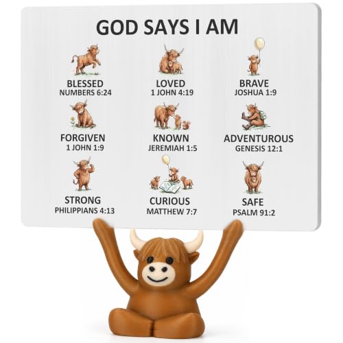 Highland Cow Christian Religious Inspirational Gifts for Women Birthday