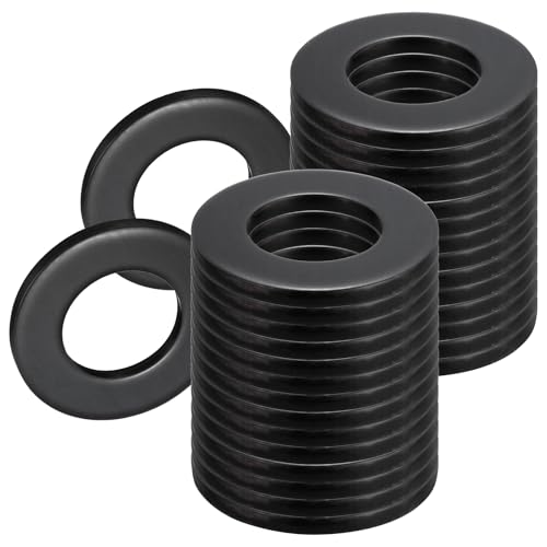 BOLTALIVON M14 carbon steel flat washers, 28mm outer diameter, 2.5mm thick, 30-piece set