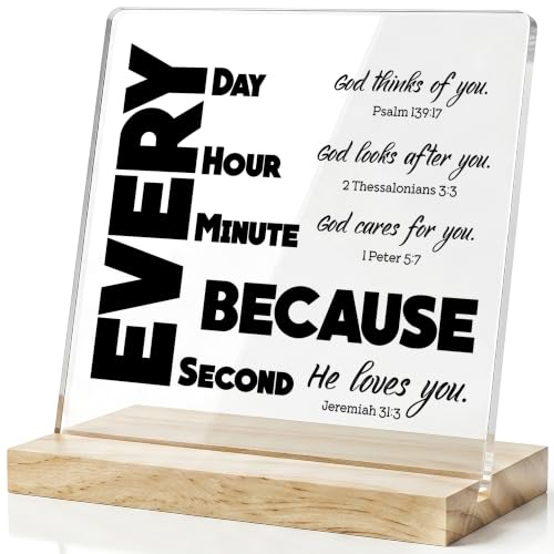 Christian Desk Decor Gifts for Women Men, Religious Gift, Bible Verse Signs Turquoise