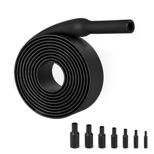 Heat Shrink Tubing 4:1, 5 m Length, Heat Shrink Tubing with Adhesive 12 | Black Heat Shrink Tubing Waterproof and Insulating for Cable Insulation, Marking, Cable Bundling, Repairs (12 mm x 5 m) 12mmx5m