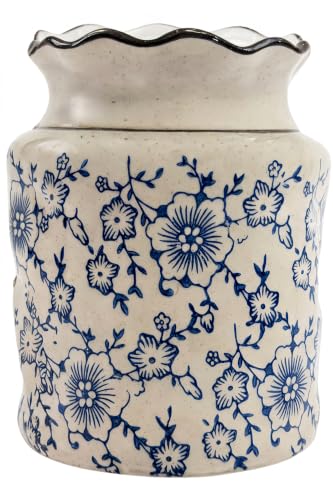 Ceramic Kitchen Utensil Holder Countertop Crock, Blue