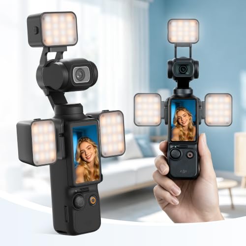3PCS Magnetic Mini LED Video Light for DJI Osmo Pocket 3 & Xtra Muse Mount with Three Lights