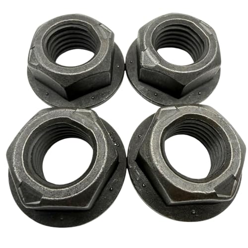 Quantum Forge 7/8"-9 Grade G all-metal flange top lock nuts, phosphate and oil coated steel, 4 pack
