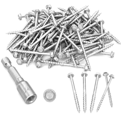 Vikua #9 x 2-1/2-inch heavy-duty joist hanger wood screws, 500-piece box, mechanically galvanized finish