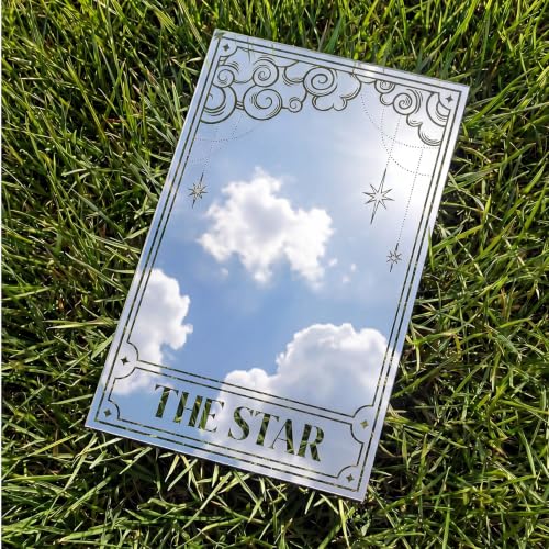 Lewtemi Tarot Mirror Acrylic Tarot Card Wall Decor Mystical Witchy Gifts for Women Sacred Space Fortune Teller Spirituality Astrology Witch Magi Art Decor (the Star) the Star