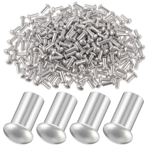 LEIFIDE solid aluminum brazier rivets, 1/4-inch diameter x 1/2-inch length, 200-pack