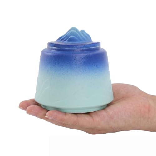 Small Keepsake Urns for Human Ashes, 3-Inch Ceramic Memorial Urn Blue