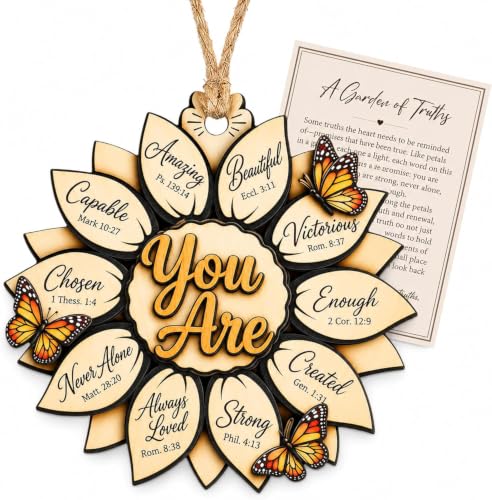 Religious Sunflower Christmas Ornament 2026, Christian Bible Verse Gift for Women, God Says You are, Faith Gifts,Sunflower Gifts for Women.Bible Verse Jesus Inspirational Faith Ornament Youare1