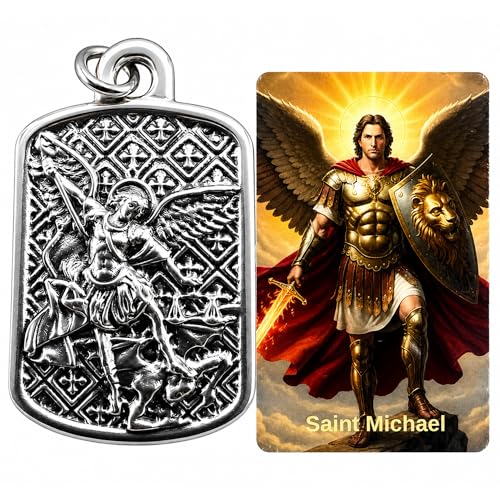 Saint Michael Archangel Medal Italian Pendant Catholic Protection Necklace