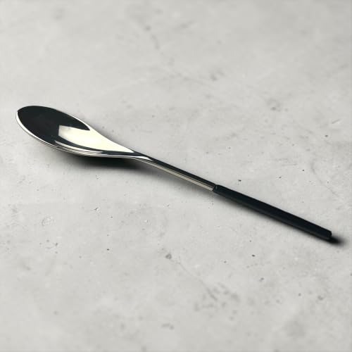 Premium Quenelle Spoon (Roche Spoon)- Heavy Duty Brass Metal Finish for Pastry Chef, Ideal for Sorbets and Fine Plating (Shiny Sliver) Shiny Sliver