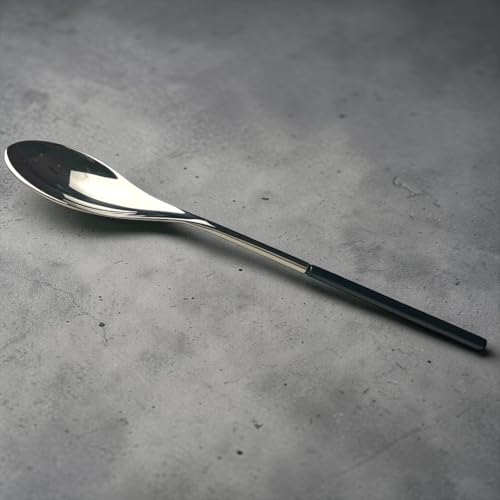 Premium Quenelle Spoon (Roche Spoon)- Heavy Duty Brass Metal Finish for Pastry Chef, Ideal for Sorbets and Fine Plating (Light Gold) Light Gold
