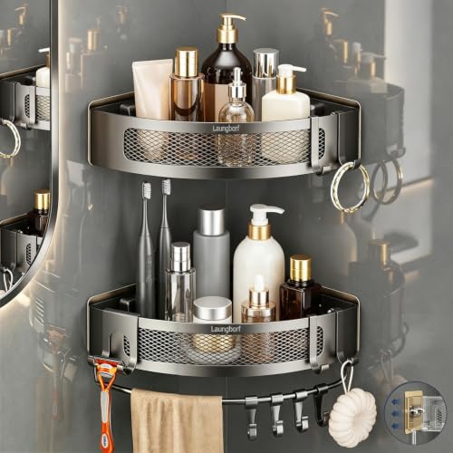 Corner Shower Caddy, Triangle Corner (2 Pack) 2