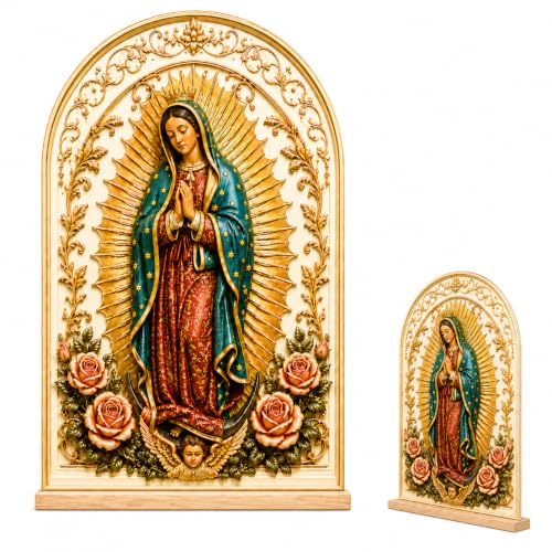 Our Lady of Guadalupe Statue Acrylic Decor Religious with Stand Our Lady of Guadalupe