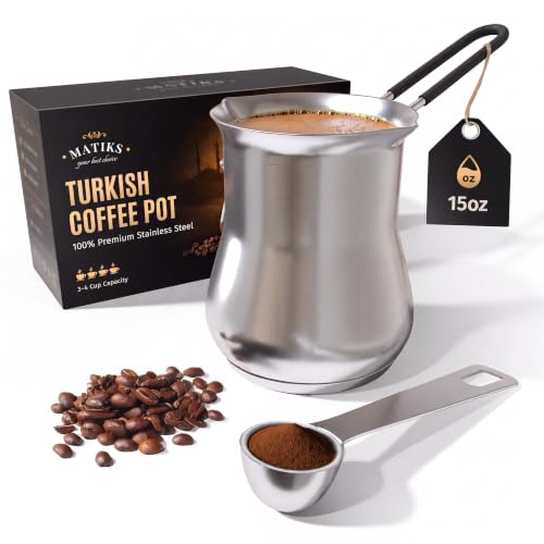 Matiks Turkish Coffee Maker, 15 Oz Induction Cezve - Turkish Coffee Pot