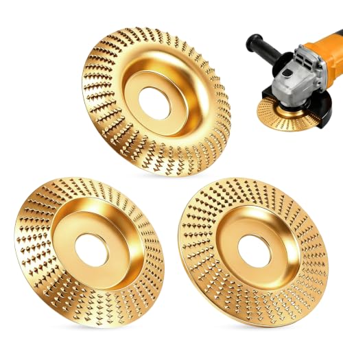 3 Pieces Tungsten Carbide Sanding Discs Wood, 100mm Tungsten Carbide Wheel Wood, Wheel Woodworking Tool for Angle Grinder for Shaping, Grinding and Cutting Polishing