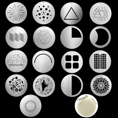 17Pcs M-Size 66mm Stainless Steel Gobos Kit for Optical Snoot | Heat-Resistant Light Modifier for Godox/Aputure/Westcott 66mm/2.6inches Emotion