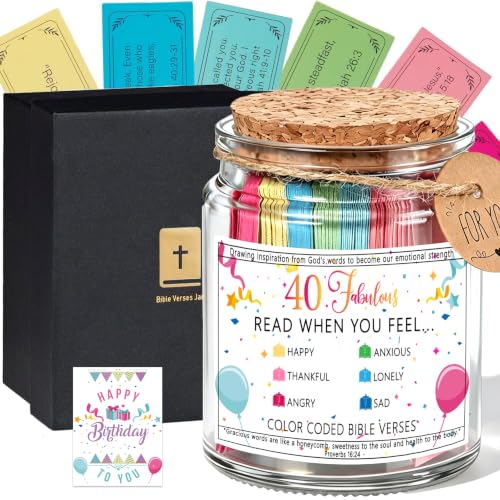 40th Birthday Bible Verses Jar Gift for Woman 40th