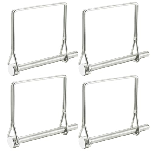 TINGZHIGO pack of 4 square wire lock pins, 1/2-inch stainless steel trailer coupler pins