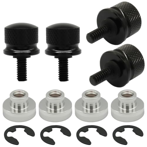 Jersvimc 4-piece black seat bolt screw nut kit assortment set with threaded bolts and nuts