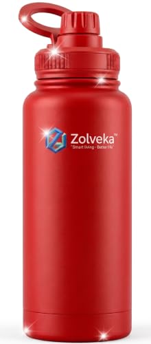 32oz Insulated Water Bottle with Magnetic Phone Mount, Leak-Proof Stainless Steel Gym Cup for Smartphone, BPA-Free. (RED) RED