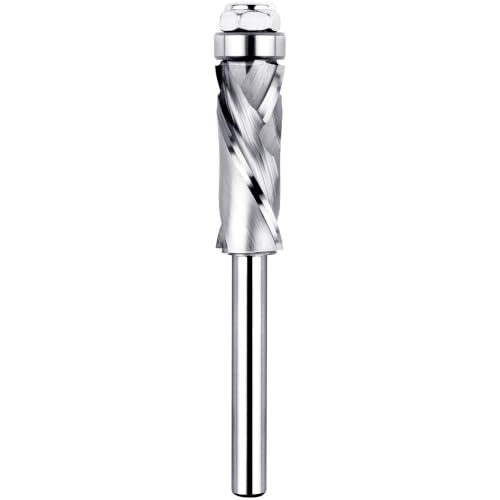 EANOSIC extra-long bottom bearing spiral flush trim router bit with 1/4-inch shank