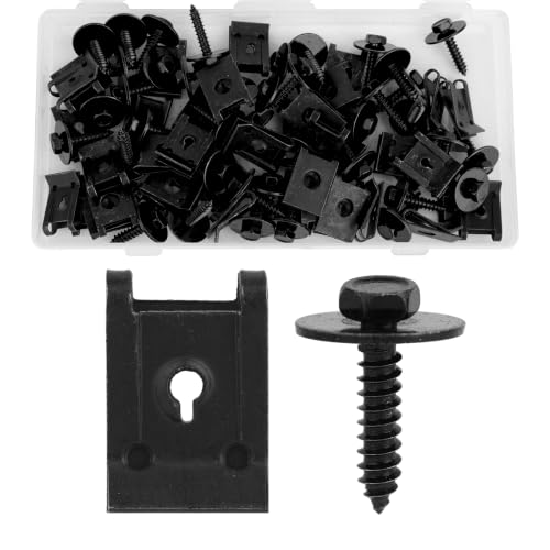 Goktvai 80-piece M4.2 universal fender liner screw and U nut clip kit assortment