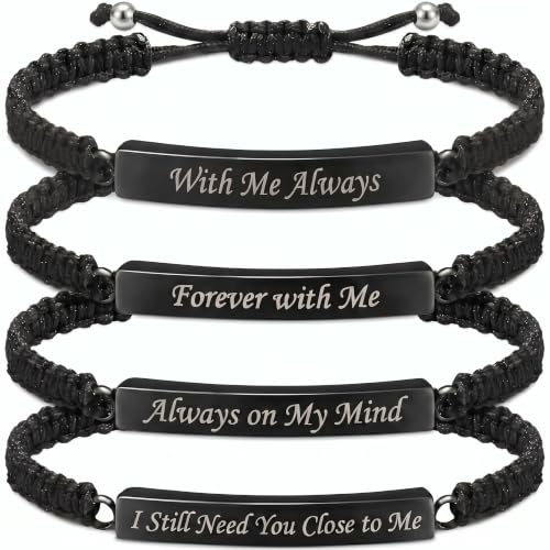 4 Pack Adjustable Braided Ashes Bracelet for Men Women