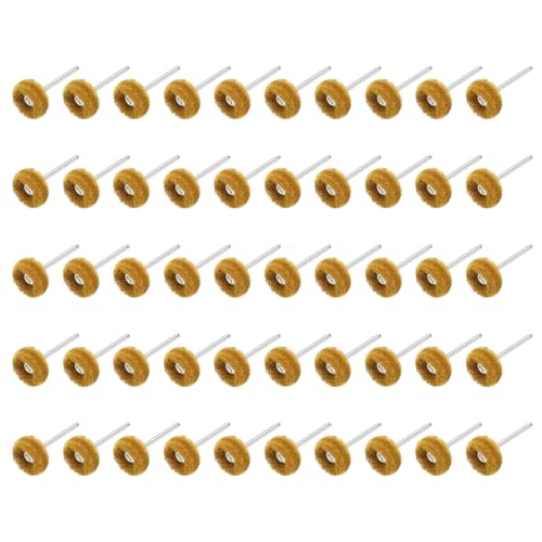 BOLTALIVON 50-piece 1-inch abrasive buffing wheels with 1/8-inch shank, 80-grit yellow wheels