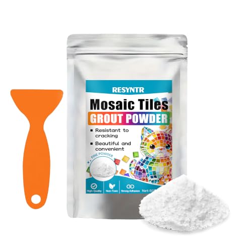 RESYNTR 500g mosaic grout powder for tile mosaics and DIY projects, 17.6oz package