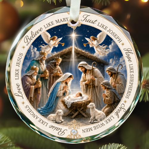 Nativity Ornaments - Catholic Religious Christian Jesus Christmas Ornaments Nativity