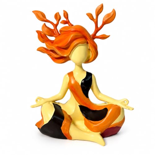 Meditation Statue Resin Figurine, Yoga Decor Sculpture, Spiritual Home Decor for Bedroom, Living Room, Office and Meditation Room