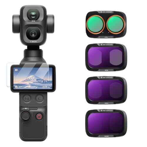 K&F CONCEPT 4-Pack Filter Compatible with DJI Osmo Pocket 4P/Xtra Muse2 Pro 4 Pack-CPL+ND16+ND64+ND256
