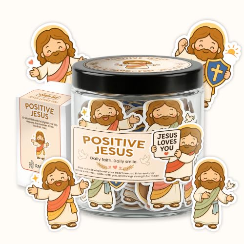 Positive Jesus Jar 60 Bible Verse Cards, Christian Gift for Teens Positive Jesus