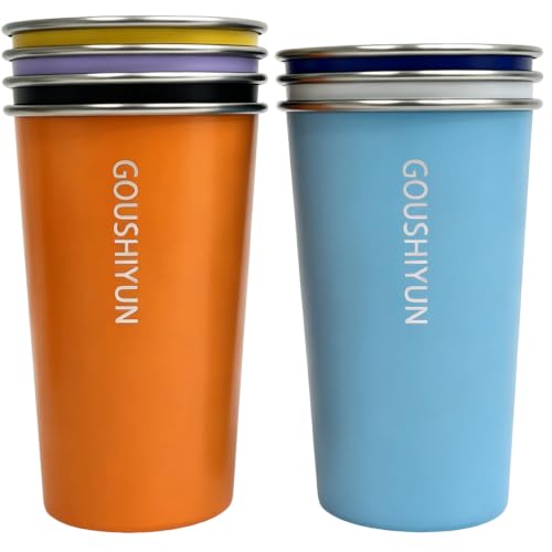304 stainless steel cups 18 oz, reusable solo cups,7 Multicolor 18 Ounces 7