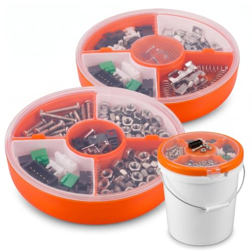 OBreezify orange full-round bucket tray and tool organizer, 2-pack for 5-gallon buckets
