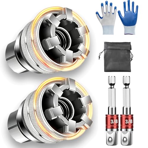 Generic universal socket wrench 3/8-inch drive, adjustable 10–19mm drill bit adapter for ratchet and impact driver, 2-pack