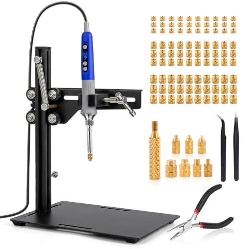 Sulataya vertical heat set insert tool with 80W soldering iron for 3D printing inserts