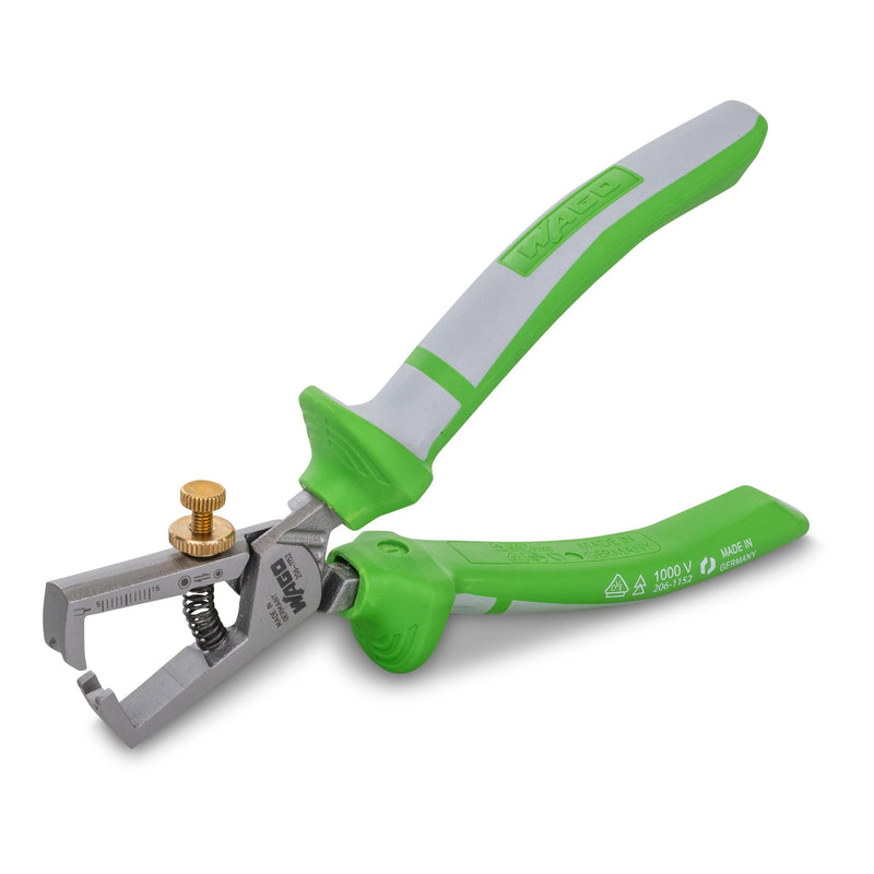 WAGO VDE Wire Stripper 206-1152 with Spring, Adjusting Screw and Nut, VDE Approved, 1000 V, 2-Component Handle