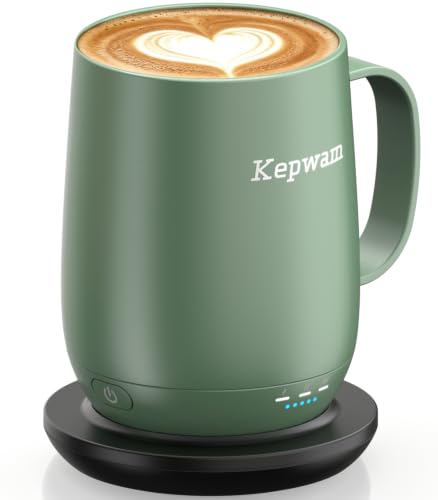 Kepwam Heated Coffee Mug,14oz Self-Heating Coffee Mug with 3 Temp Settings