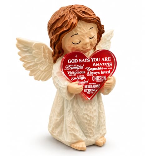 YeleY Christian Gifts for Women, Spiritual Gift Hand-Painted Angel Figurine God