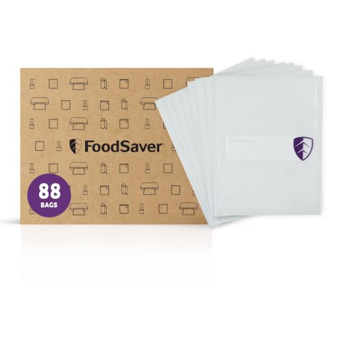 FoodSaver Heavy Duty Quart Vacuum Seal Bags, 88 Count 8" x 11" BPA-Free Freezer Bags, 30% Thicker for Food Storage, Sous Vide, and Meal Prep Heavy Duty Quart Bags (88 Count)