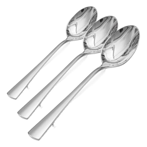 KINGSTONE 8.15-Inch Dinner Spoons (Not Teaspoons), 4-Piece 18/10 Stainless Steel Table Spoon Set, Silver, Food Grade, Dishwasher Safe (Pack of 3)