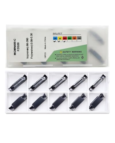 Feyzor MGMN400-C 4mm carbide grooving inserts, PVD coated lathe cut-off tools, 10-piece set