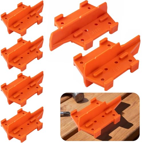 Hxcioy ABS deck board spacers, orange 1/8 and 3/16 inch deck spacing tools, 6-piece set