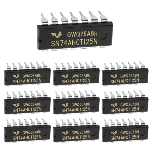 SN74AHCT125N Bus Buffer for 5V Systems Breadboards IC Socket Pack of 10 | 4 channels, 3-state output, supply 4.5-5.5 V, running time 5-10 ns, temperature -40 to 125 °C, PDIP-14 housing 181.42 mm²
