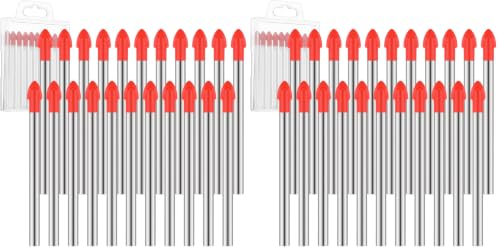Nuanchu 6 mm cemented carbide masonry tile drill bit set, 20 pieces with 0.48 mm bits