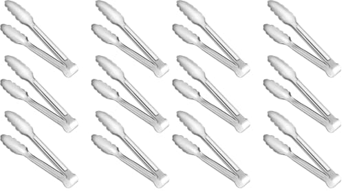 12 Pack Serving Tongs Kitchen Tongs, Buffet Tongs, Stainless Steel Food Tong Serving Tong, small tongs 7Inch (Pack of 2)