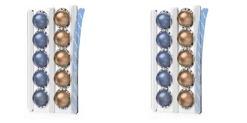 GALVANOX Wall Mounted Holder for Nespresso Vertuo Pods Organizer, 10 Capsule Stick On with Adhesive Backing - Low Profile Vertuoline Wall Mount, Under Cabinet (Clear Acrylic) (Pack of 2) 11,3 inch x 6,8 inch x 0,5 inch (Pack of 2)